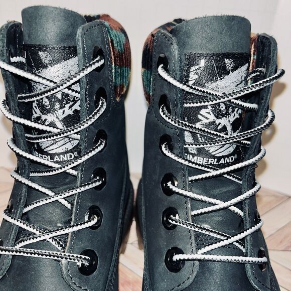 Timberland 6" Heritage Warm Lined Women's 5.5 Boot Black Camo Waterproof A2M7T - Picture 10 of 10